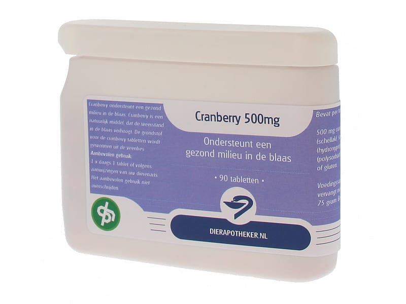 Dierapotheker Huisdierenmerk Cranberry 500 mg 90 tabletten