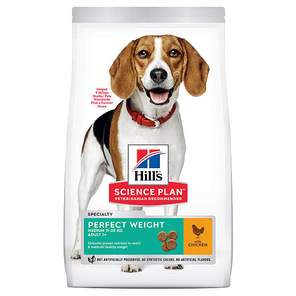 Hill's Science Plan Perfect Weight Medium Adult Hondenvoer Kip