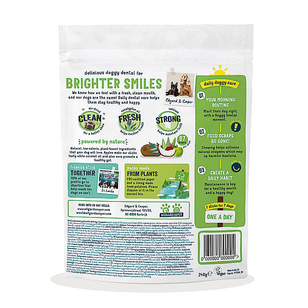 Edgard & Cooper Doggy Dental Sticks Hondensnack - Appel en Eucalyptus