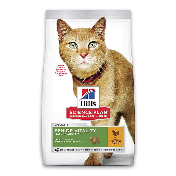 Hill's Science Plan Senior Vitality Adult 7+ Kattenvoer Kip & Rijst