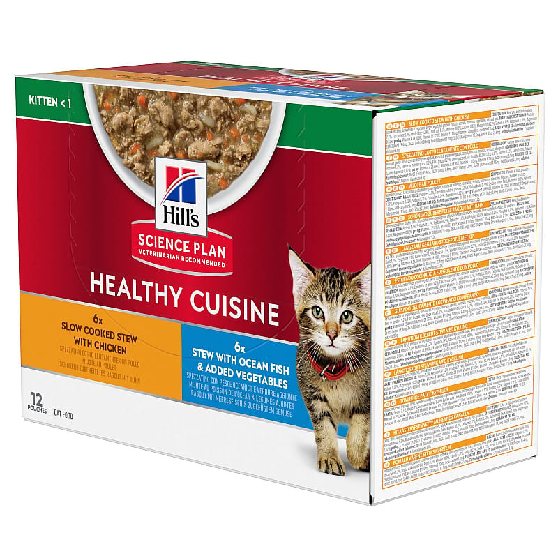 Hill's Science Plan Healthy Cuisine Kittenvoer Stoofpotje Kip Zeevis 12 x 80 gram