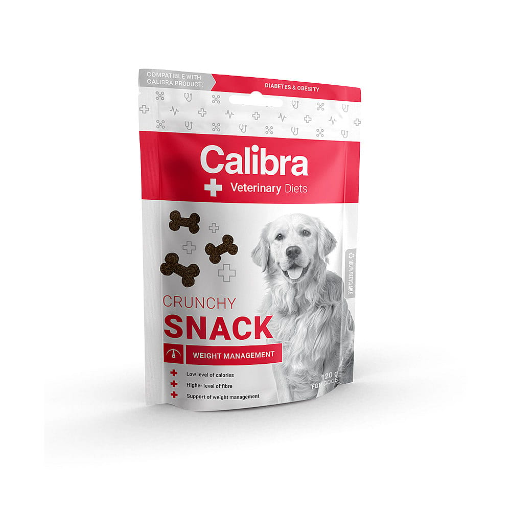 Datumvoordeel (op=op) Calibra Veterinary Diets Weight Management Crunchy Snack  120 gram