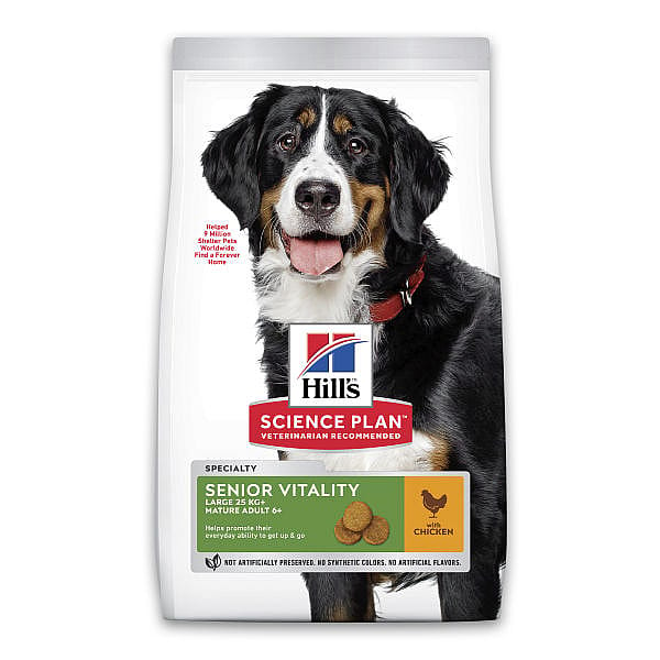 Hill's Science Plan Senior Vitality Large Breed Mature Adult 6+ Hondenvoer Kip & Rijst