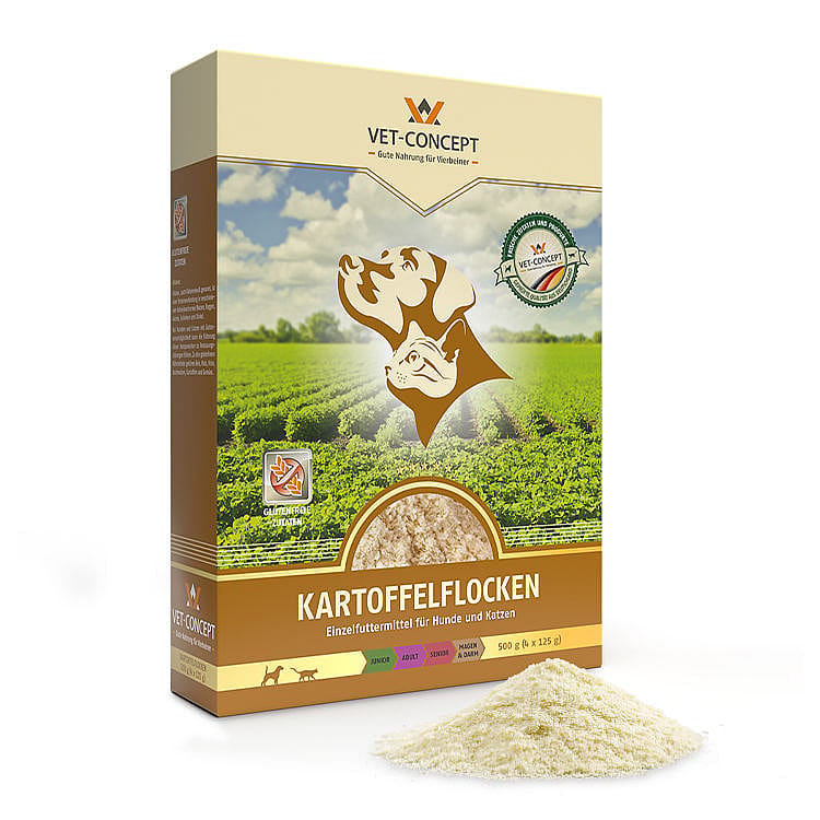 Vet-Concept Aardappelflocken Hond Kat 500 gram (4 x 125 gram)