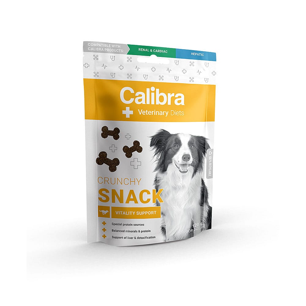 Datumvoordeel (op=op) Calibra Veterinary Diets Vitality Support Crunchy Snack 120 gram