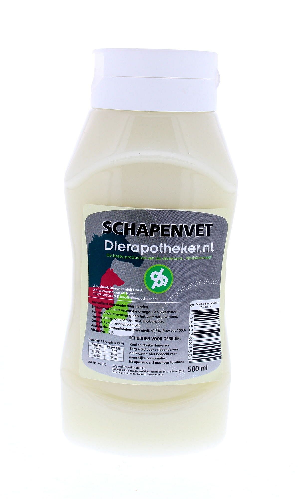 Dierapotheker Schapenvet Knijptube 500 ml