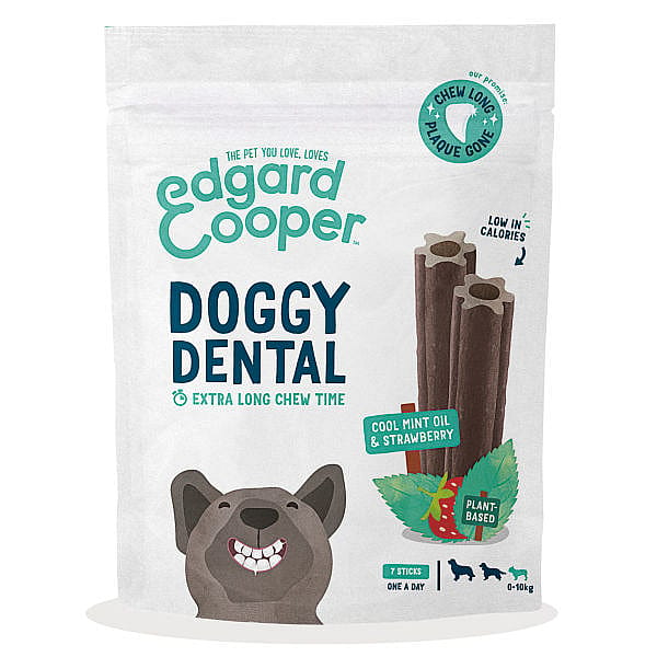 Edgard & Cooper Doggy Dental Sticks Hondensnack - Muntolie en Aardbei