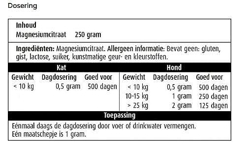 Pharmox Magnesiumcitraat Hond Kat 250 gram