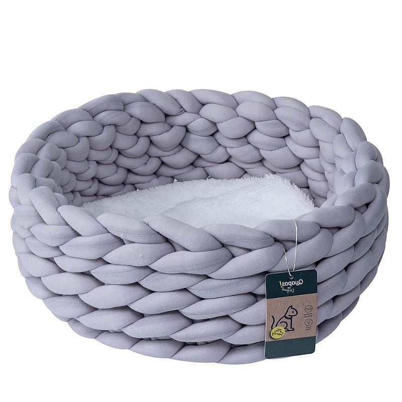 Quapas! Cat bed woven Grey Kat