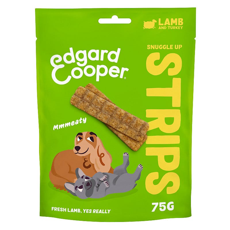 Edgard & Cooper Snuggle Up Strips Lam & Kalkoen 75 gram