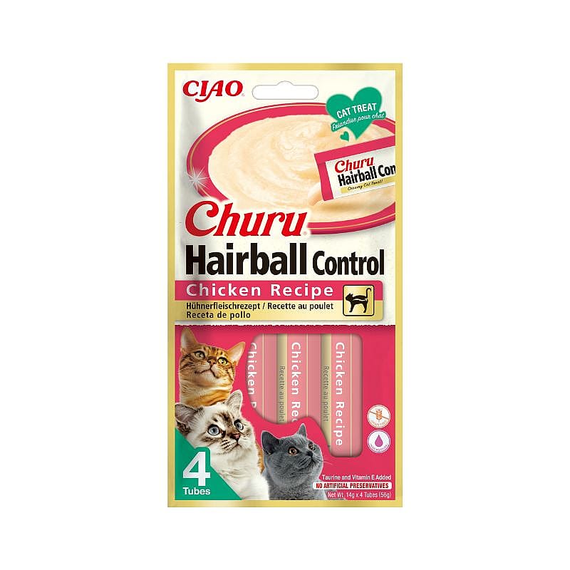 Inaba Churu Hairball Control Vloeibare Snacks 4 Stuks